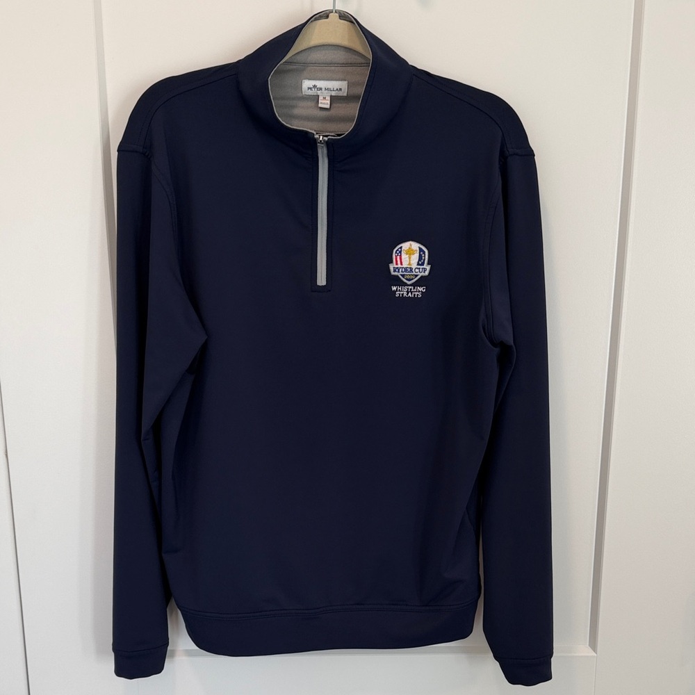 Peter Millar - Navy Quarter-Zip Pullover with Ryder Cup Logo (2020)
